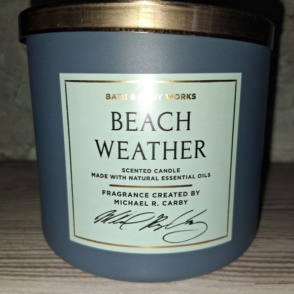 Bath & Body Works Other - Bath & Body Works BEACH WEATHER Michael R. Carey 3-Wick Candle. 14.5oz. NEW!